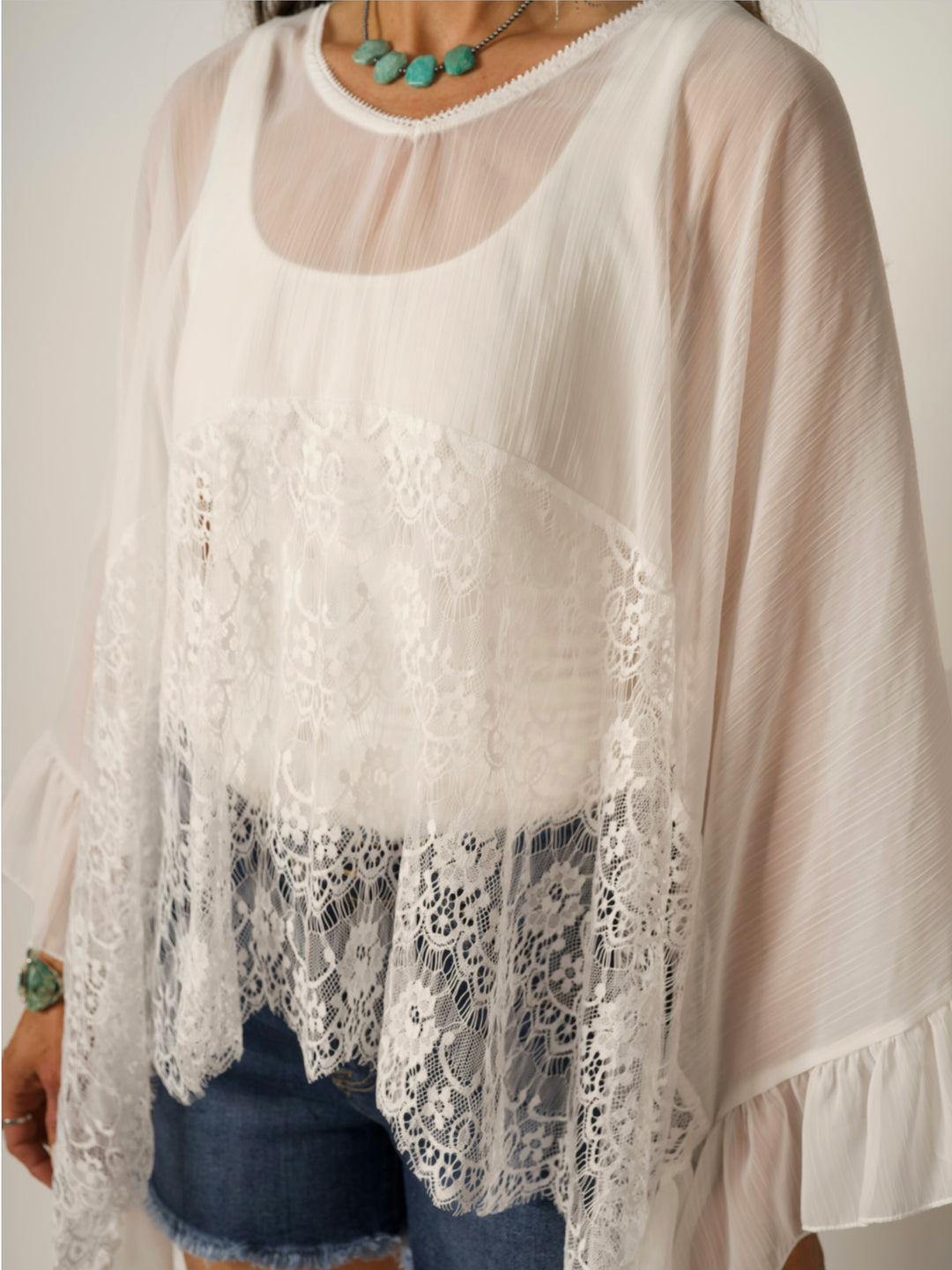 Oversized Bohemian Lace Blouse