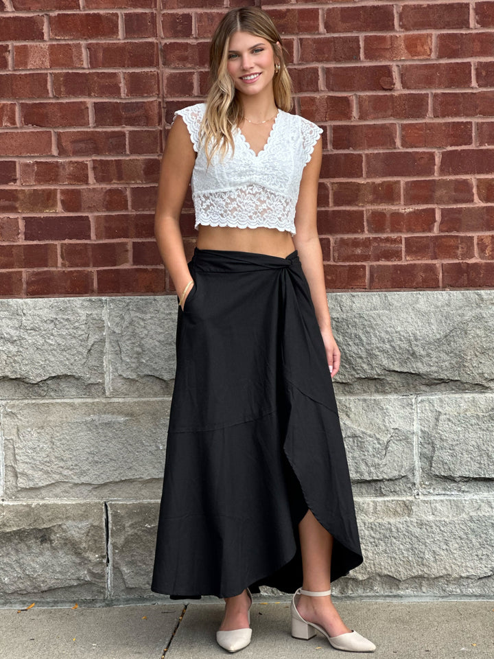 Wrap and Go Faux Wrap Maxi Skirt