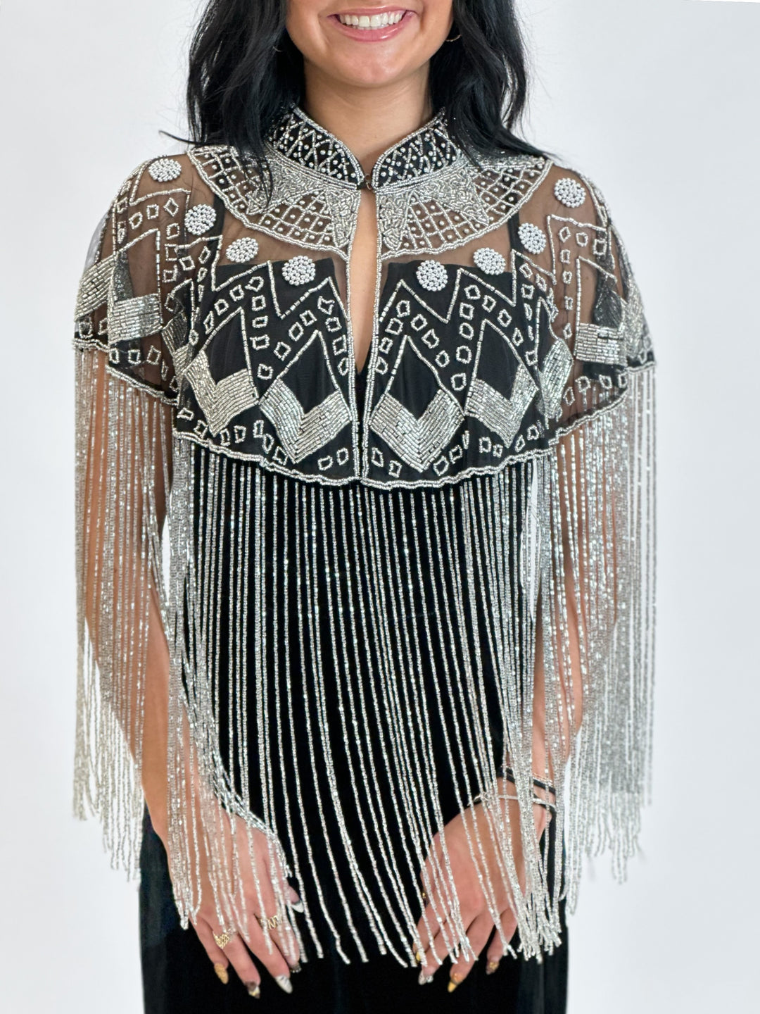 Silver Beaded Cape