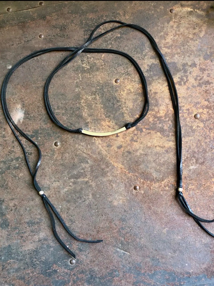 Black Deerskin Leather Wrap - Multi-Wear Versatile Jewelry Accessory