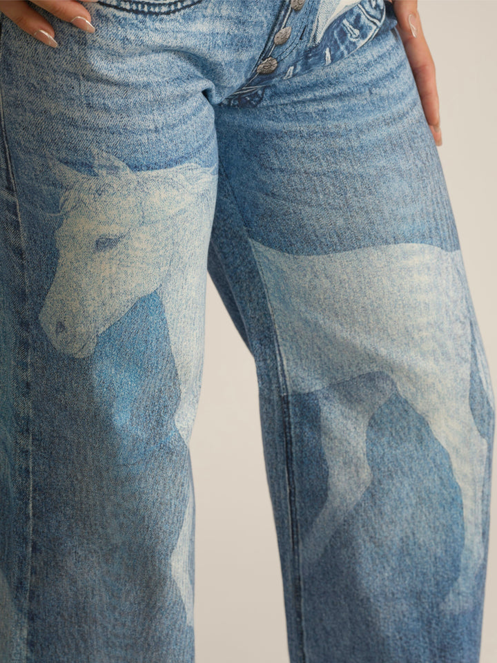 Wild Horse Wide Leg Western Jeans