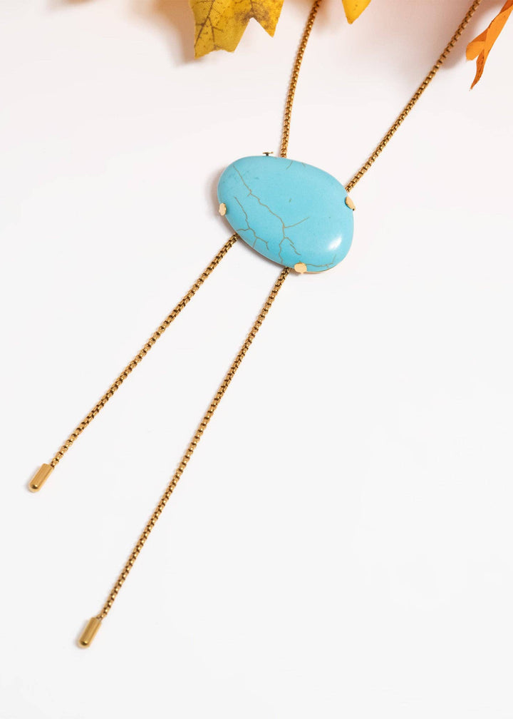 Turquoise Charm Bolo Necklace