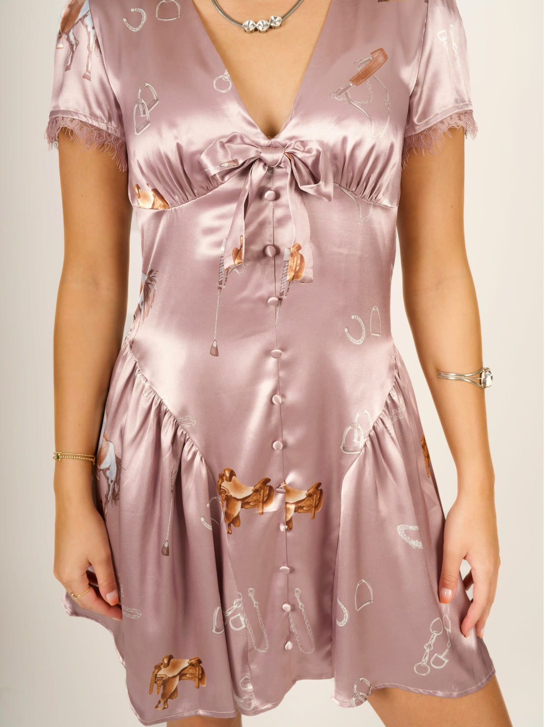 Blush EquestrianSatin Mini Dress