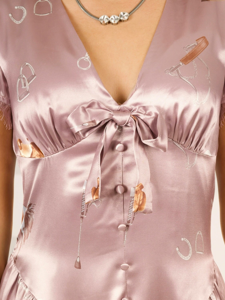 Blush EquestrianSatin Mini Dress