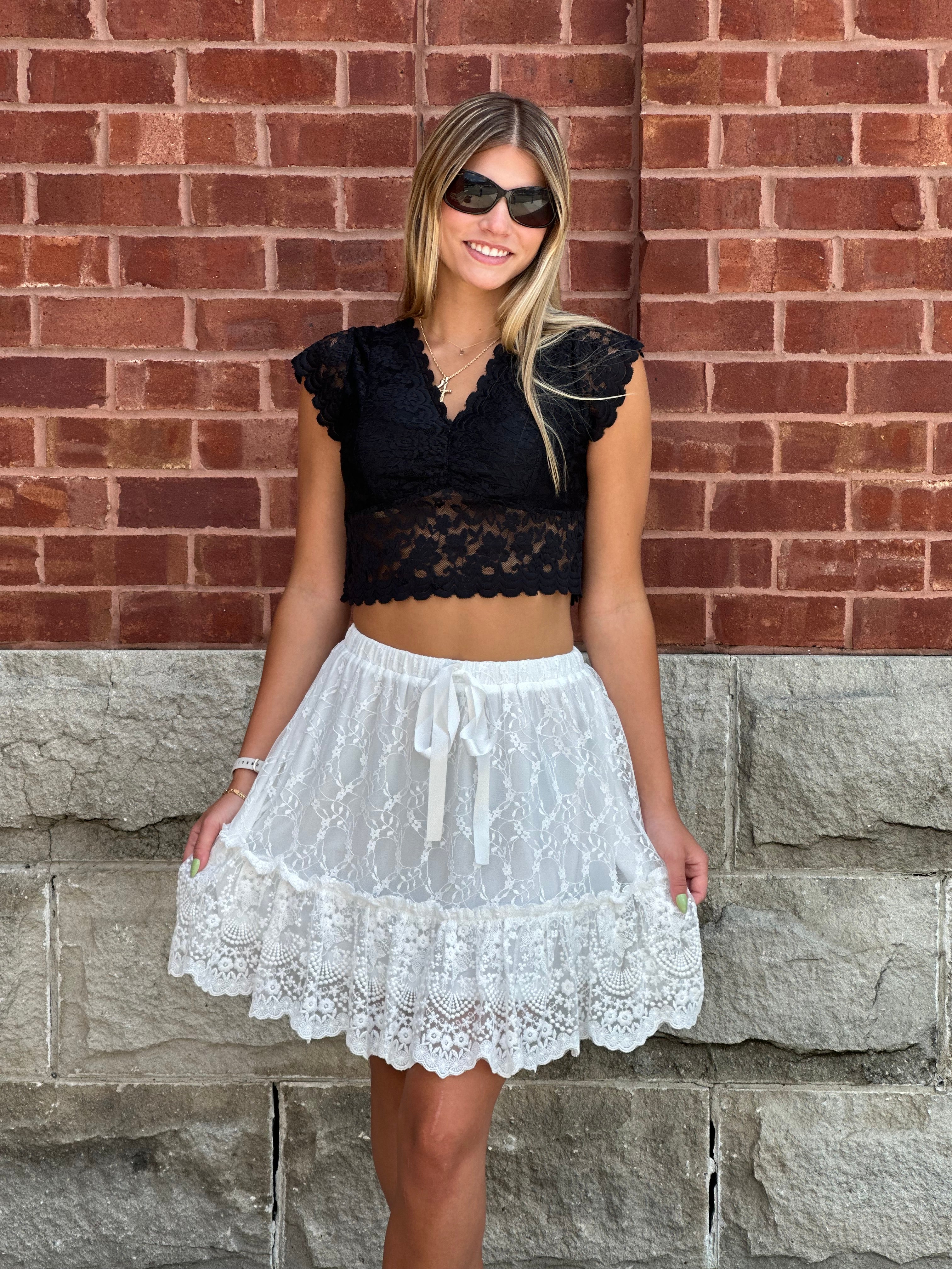 White Tiered Ruffle Mini Skirt – Salt and Grace Boutique