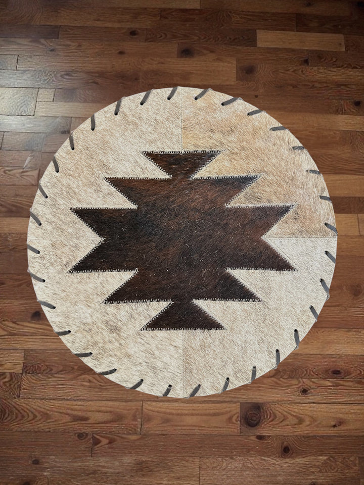 16” Round Cowhide Placemats with Mesa Pattern