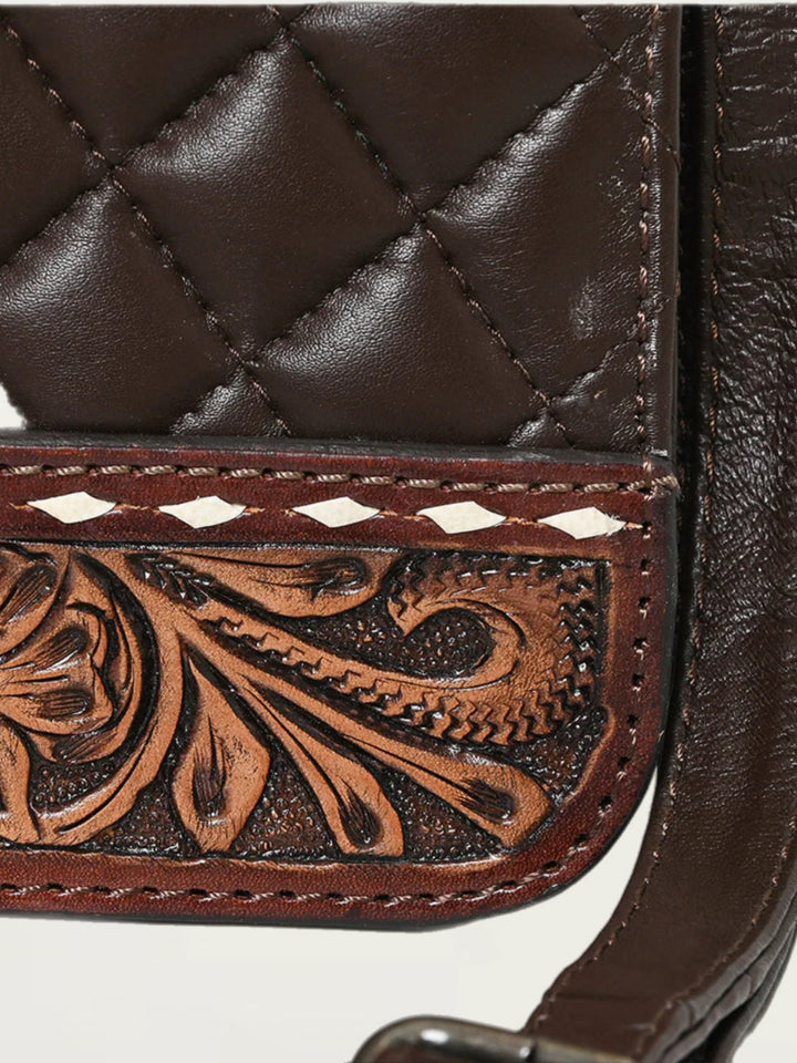 Chocolate Quilted Leather Handbag