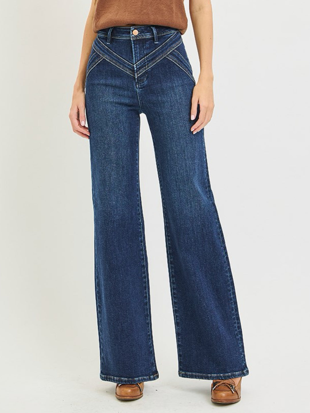 Risen Western Yoke HR Wide Leg Jeans