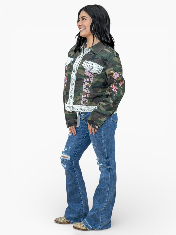 POL Vintage Floral Camo Jacket