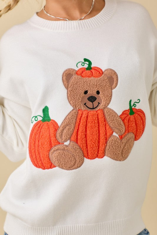 Pumpkin Teddy Bear Sweatshirt