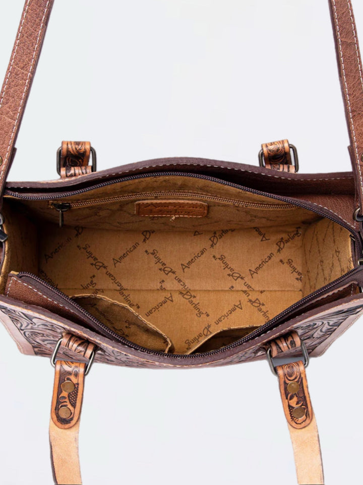 Frontier Elegance Hand-Tooled Leather Tote