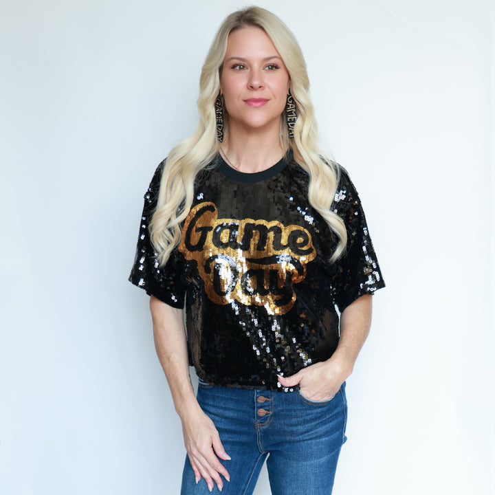 Game Day Glamour Sequin Top