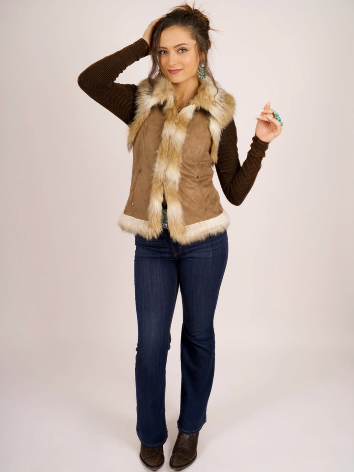 Coyote Creek Faux Suede Fur Vest