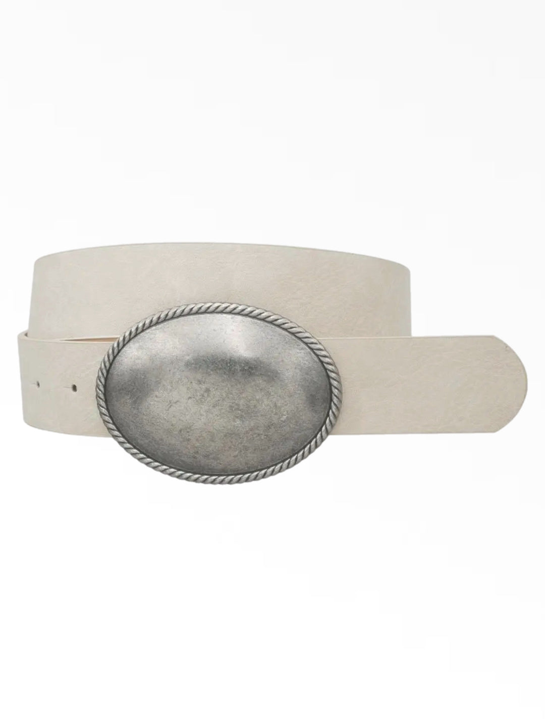 Savannah Trail Western Faux Leather Oval Buckle Belt