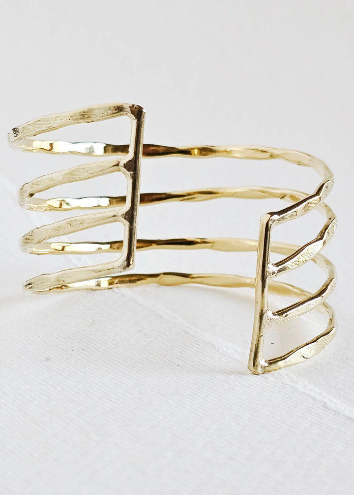 Bohemian Brass multi layered wire cuff bracelet