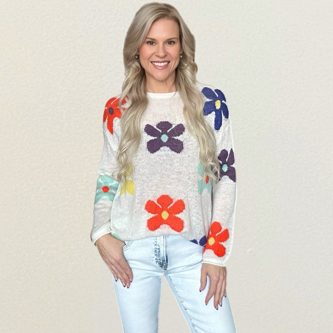 Flower Miss Me Sweater - Salt and Grace Boutique