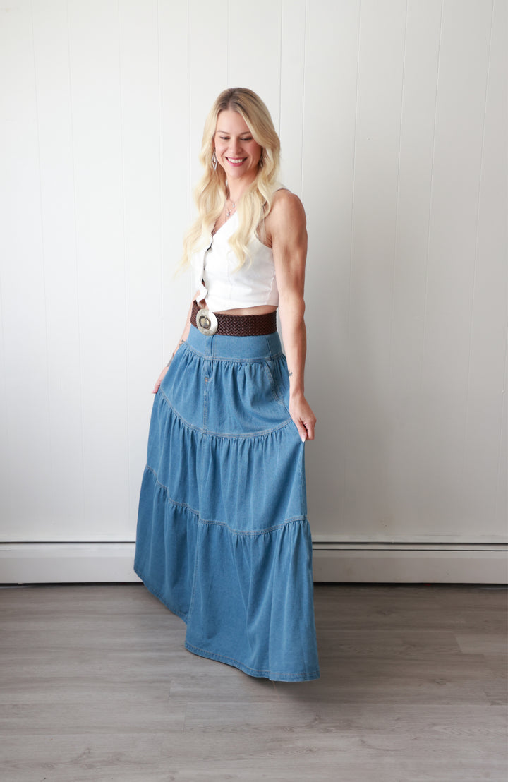 Denim Delight Maxi Skirt