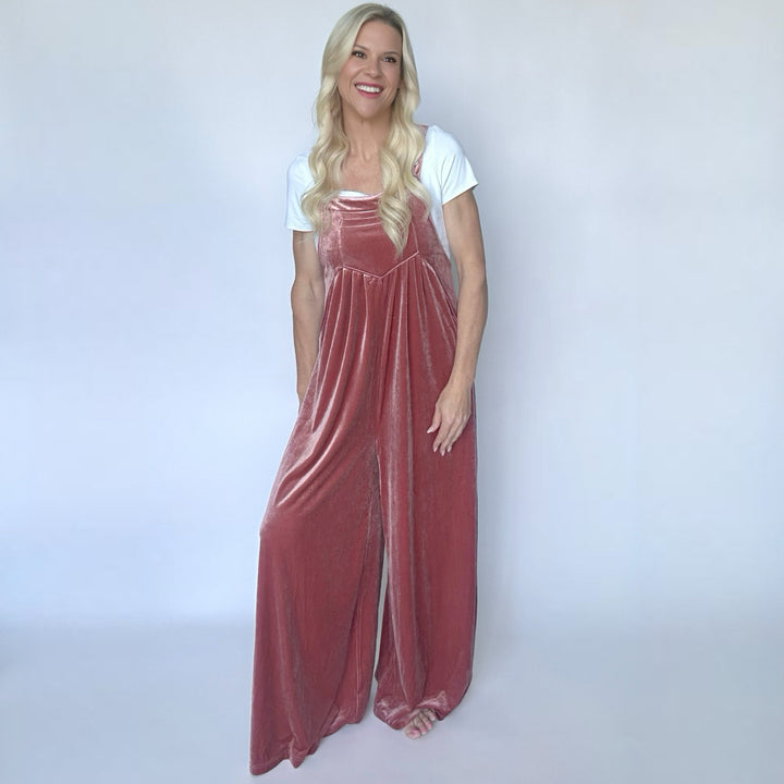 Velvet Dream Wide Leg Overalls