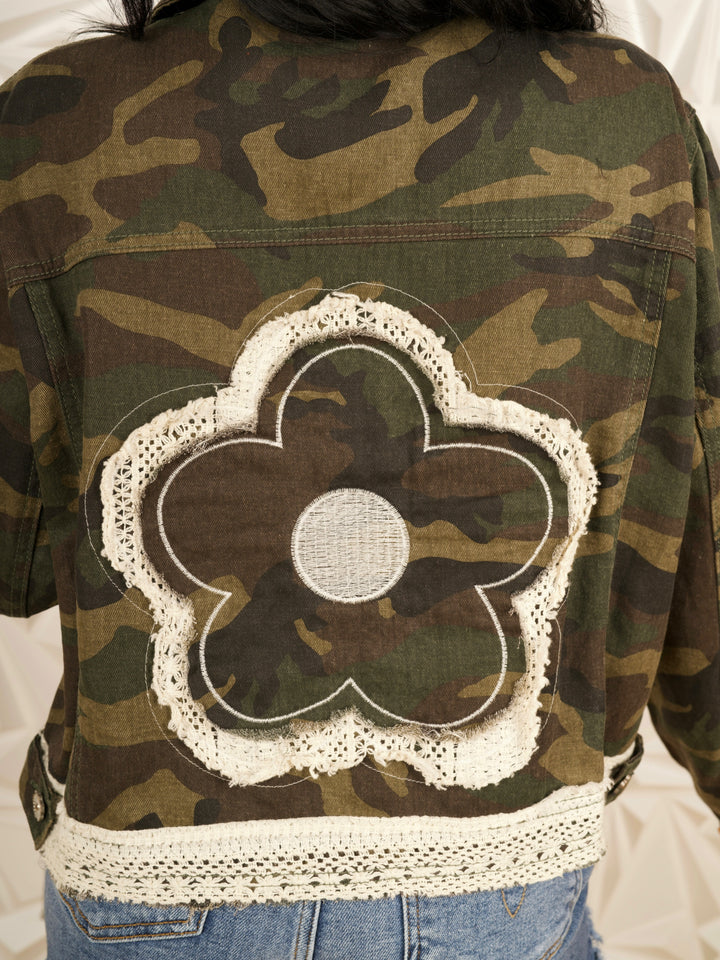 POL Vintage Floral Camo Jacket