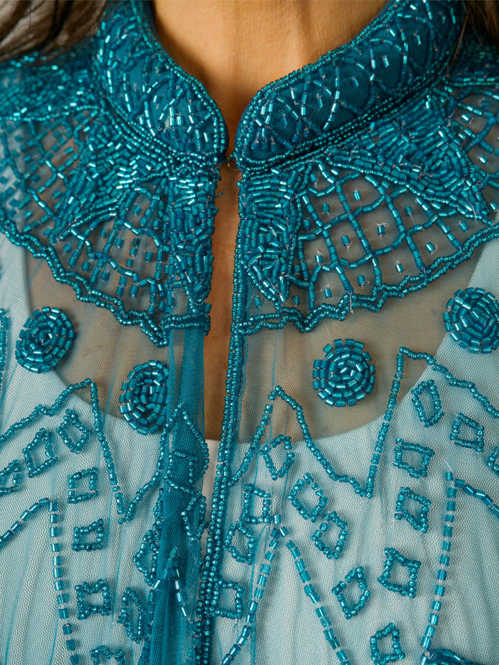 Turquoise Beaded Cape