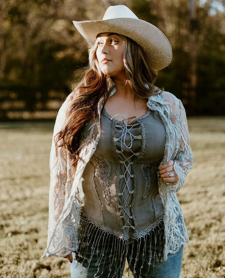 Silver Lace Cardigan