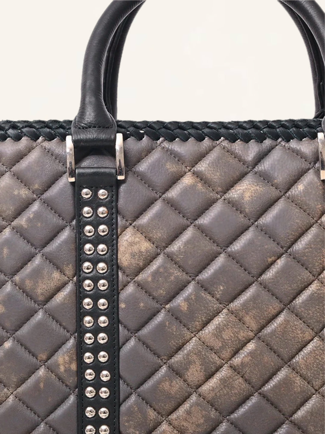 Urban Chic Quilted Leather Tote Handbag