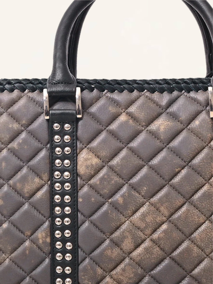 Urban Chic Quilted Leather Tote Handbag