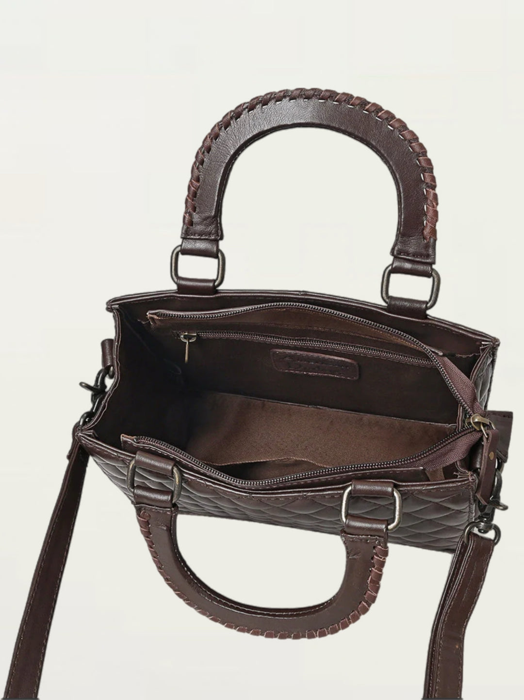 Chocolate Quilted Leather Handbag