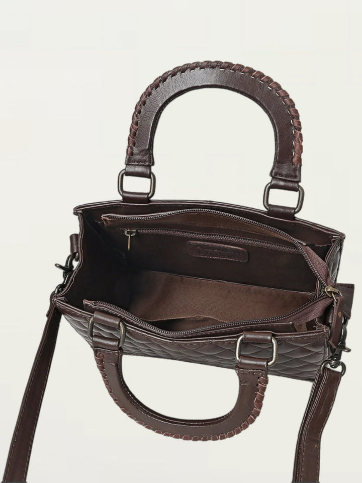 Chocolate Quilted Leather Handbag