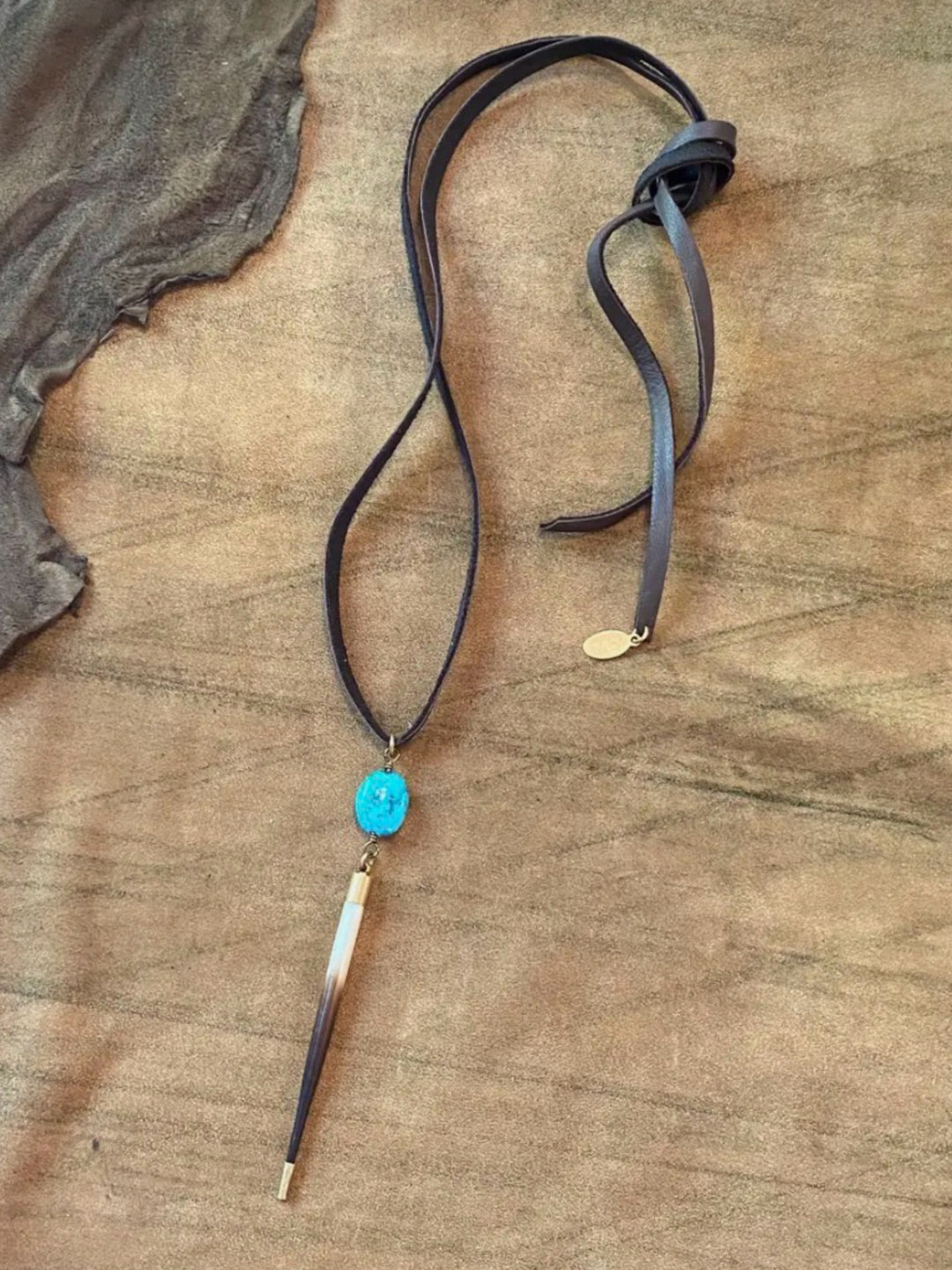Porcupine Quill & Turquoise Necklace