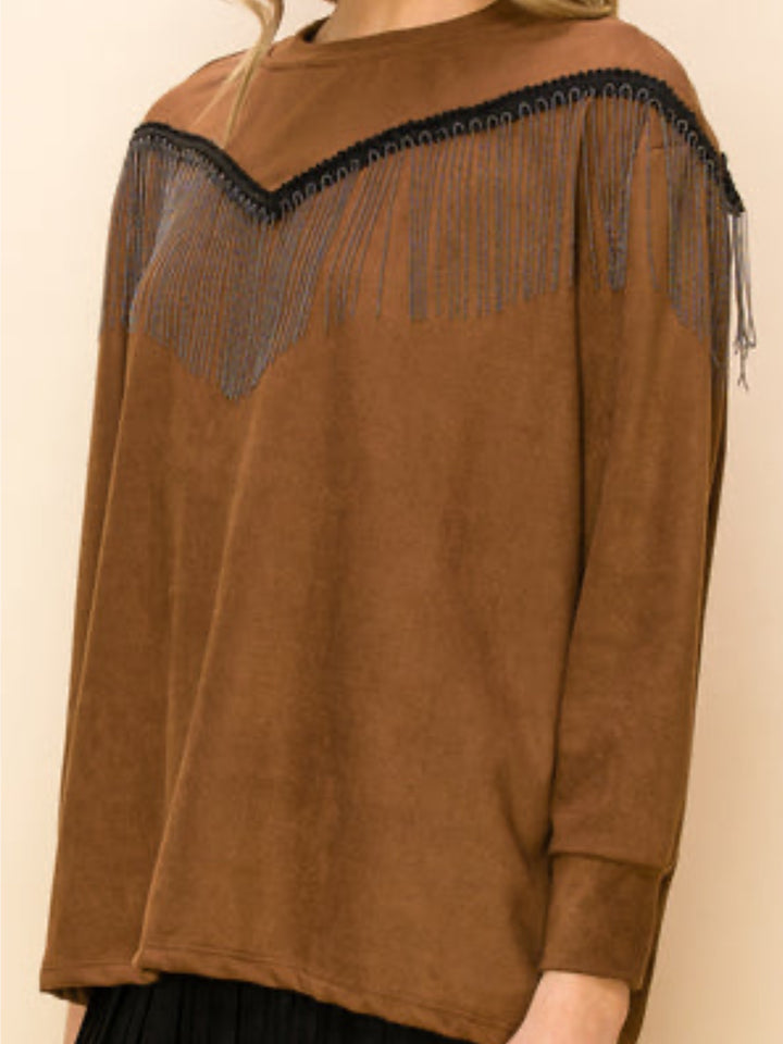 Fringe Frenzy Suede Sweatshirt