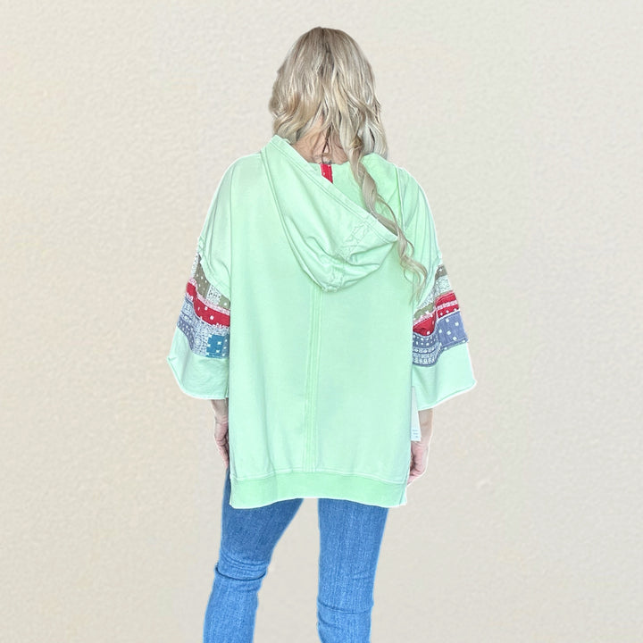 Spring Meadow Patchwork Hoodie - Salt and Grace Boutique