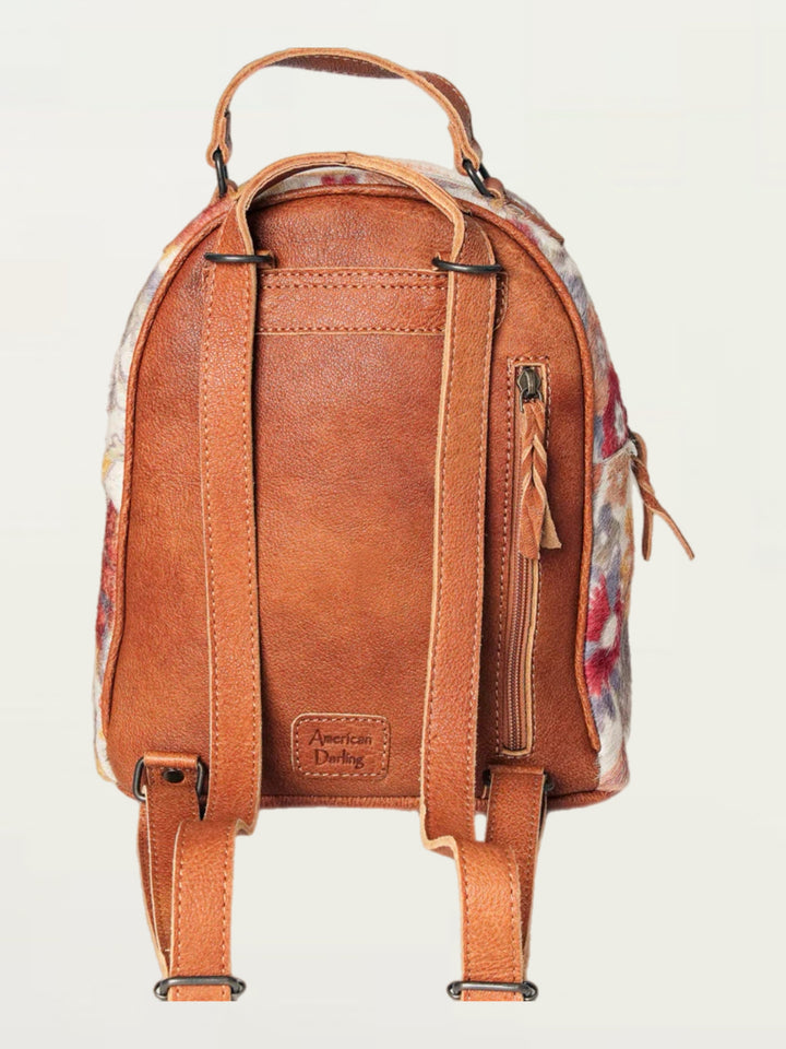 Floral Cowhide Mini Backpack