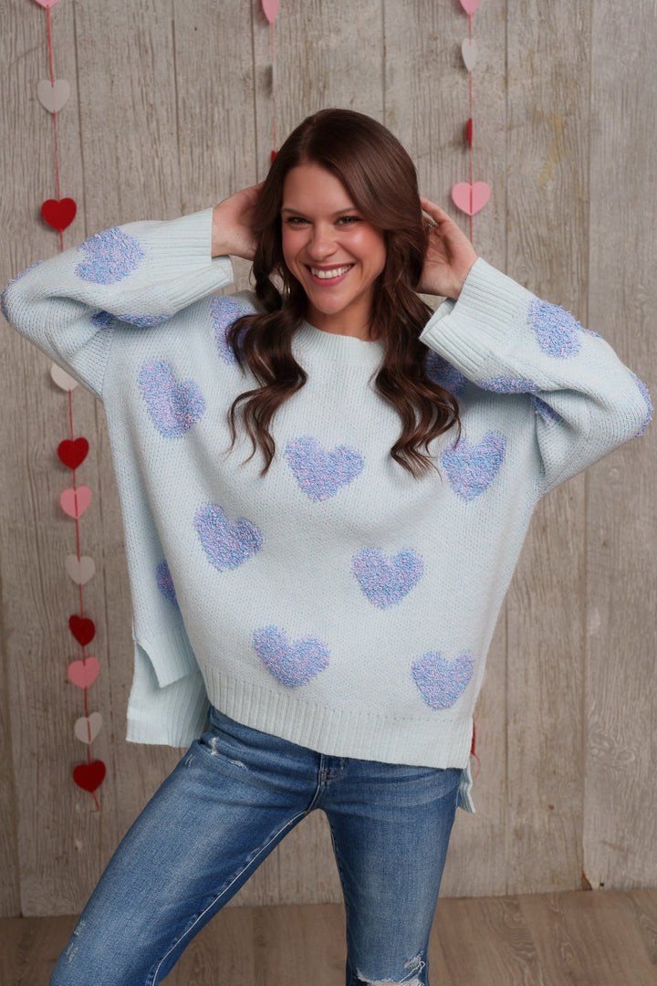 Baby Blues Oversized Heart Sweater