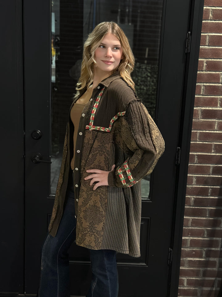 POL Vivienne Majestic Bloom Long Jacket