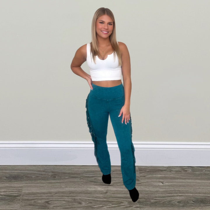 High Waist Chic Fringe Leggings - Salt and Grace Boutique