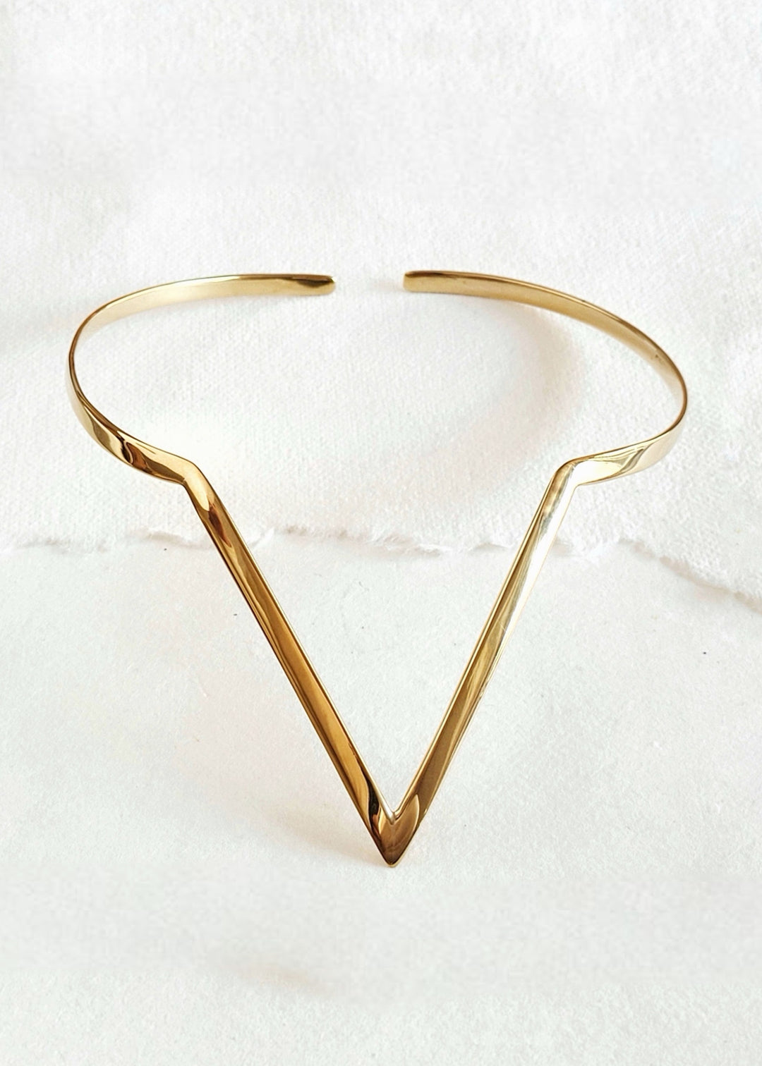 Brass V aztec Collar Necklace