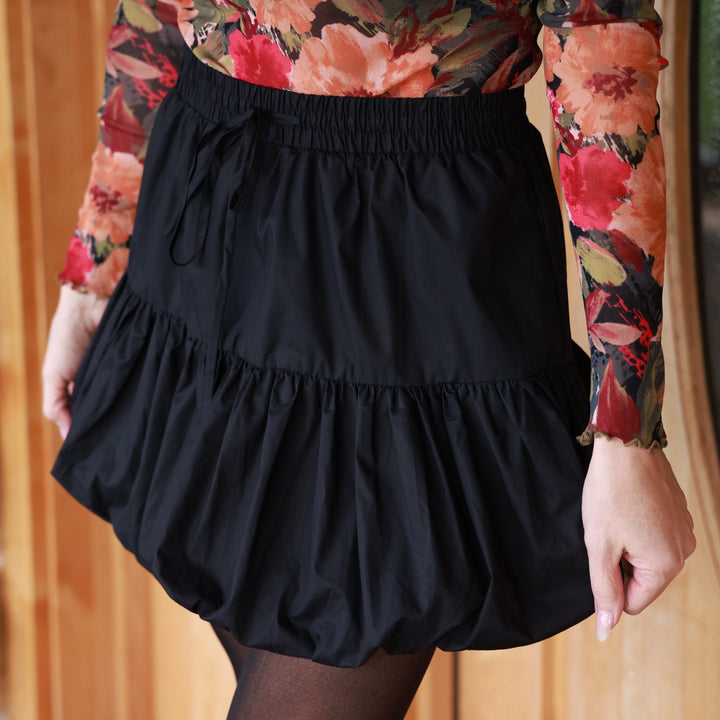 Bubble Hem Mini Skirt