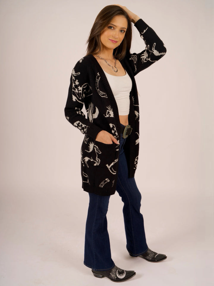 Butter Soft Western Graphic Cardigan Sweater