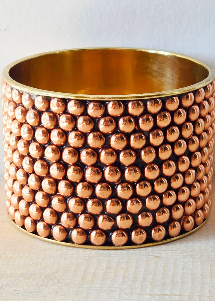 Brass Studded Cuff Bracelet