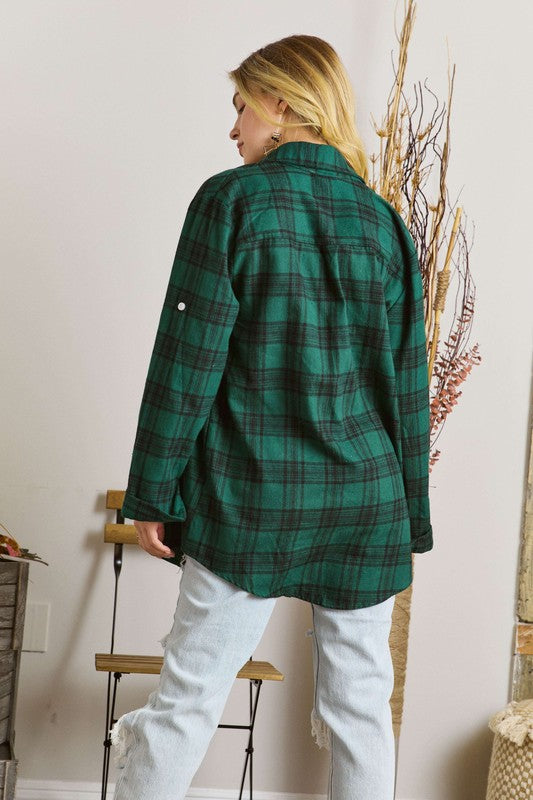 Checker - top Plaid Shirt - Salt and Grace Boutique