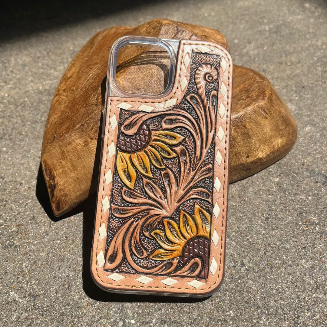 iPhone 14/15 Pro Max Tooled Leather Phone Case Salt and Grace Boutique iPhone 14/15 Pro Max Tooled Leather Phone Case Salt and Grace Boutique