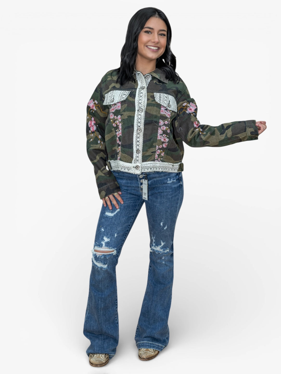 POL Vintage Floral Camo Jacket