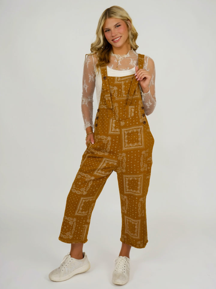 Bandana Print Overalls