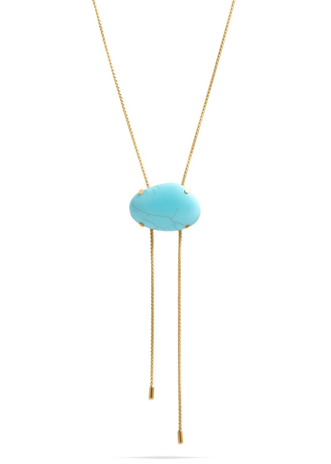 Turquoise Charm Bolo Necklace