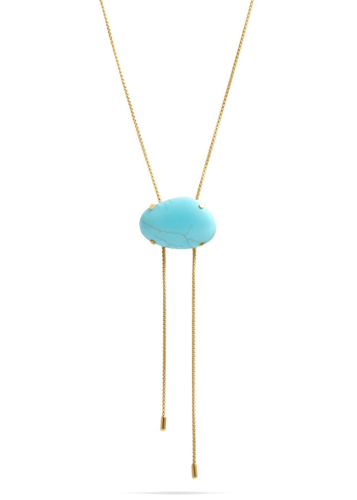 Turquoise Charm Bolo Necklace