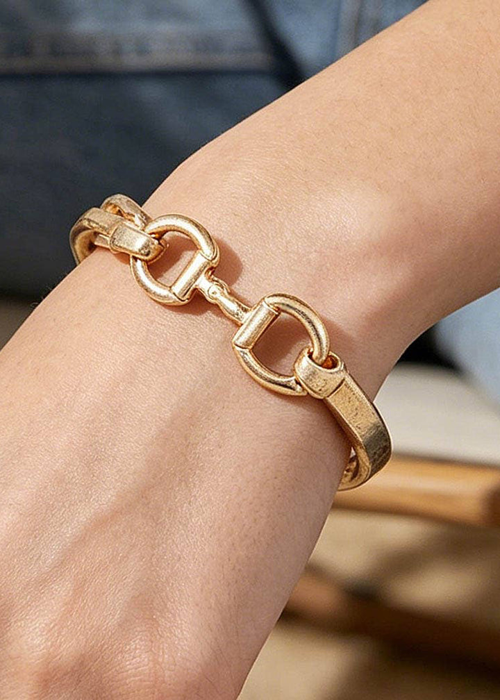 Bit Hammered Toggle Cuff Bracelet