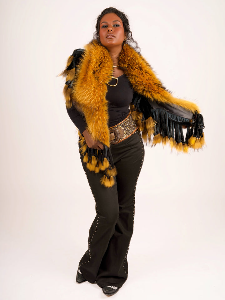 Golden Raccoon Fur Collar