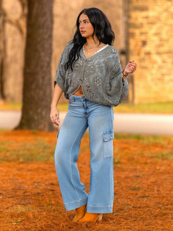 POL Wildflower Crochet Cardigan