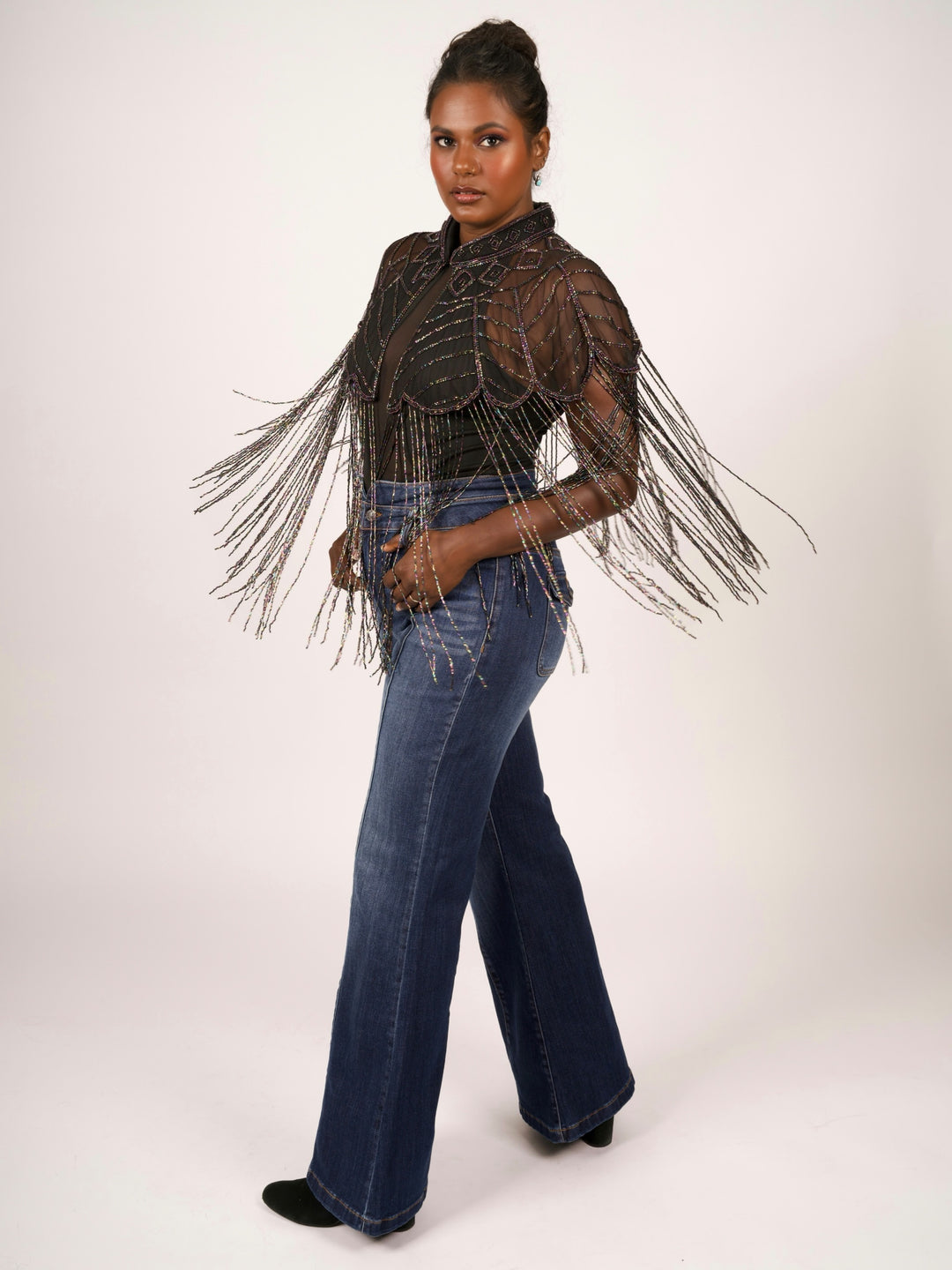 Peacock Beaded Cape